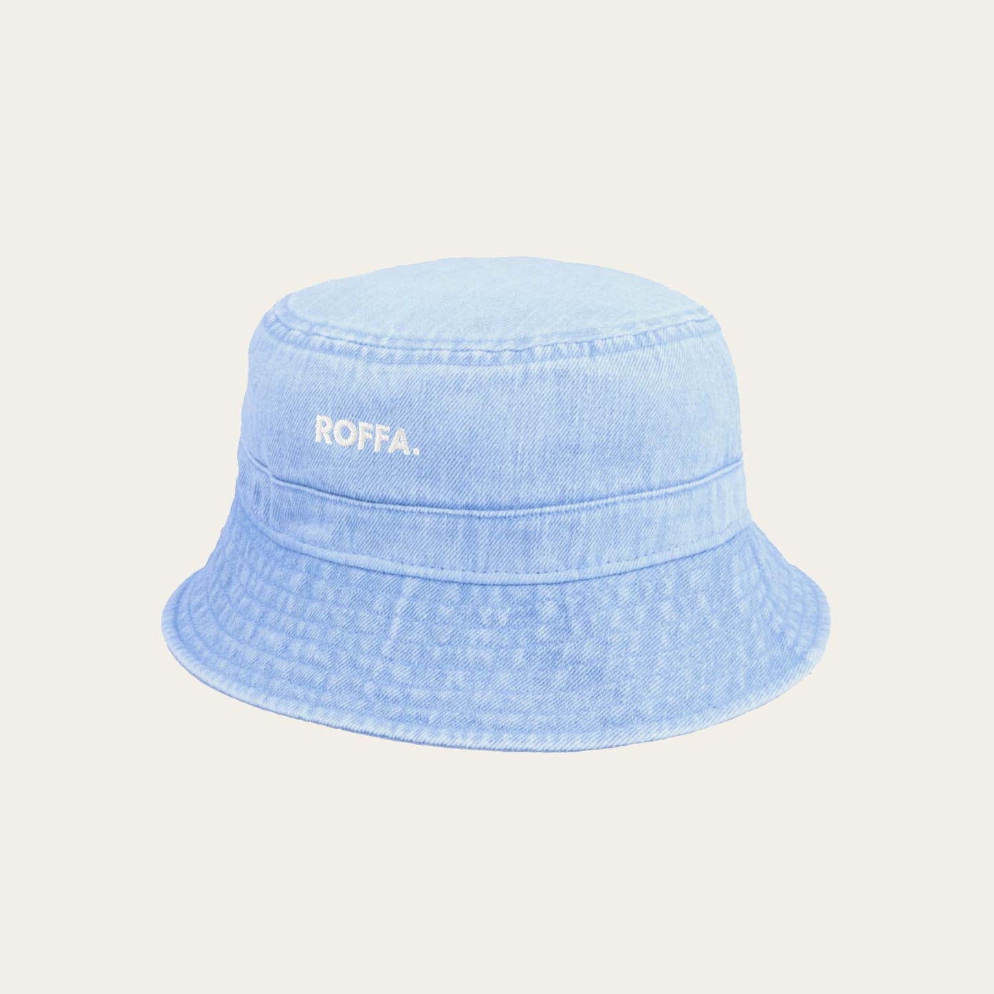 ROFFA. bucket hat jeans - geborduurd