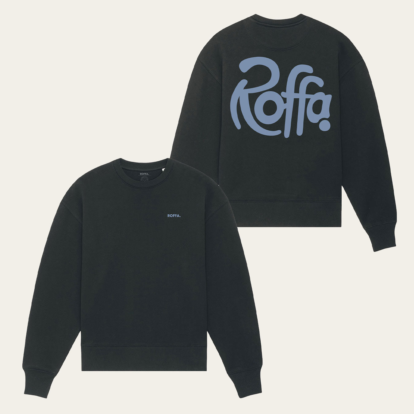 ROFFA. heavy sweater oversized - City Blue - 100% organisch katoen