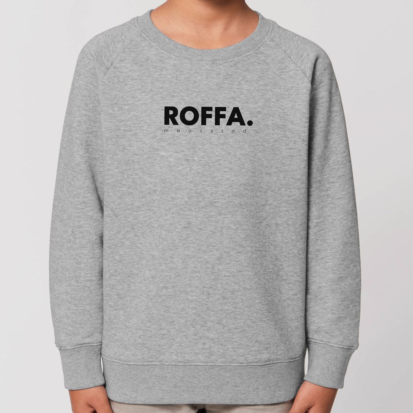 Grijze Kinder trui met Roffa en rotterdam logo