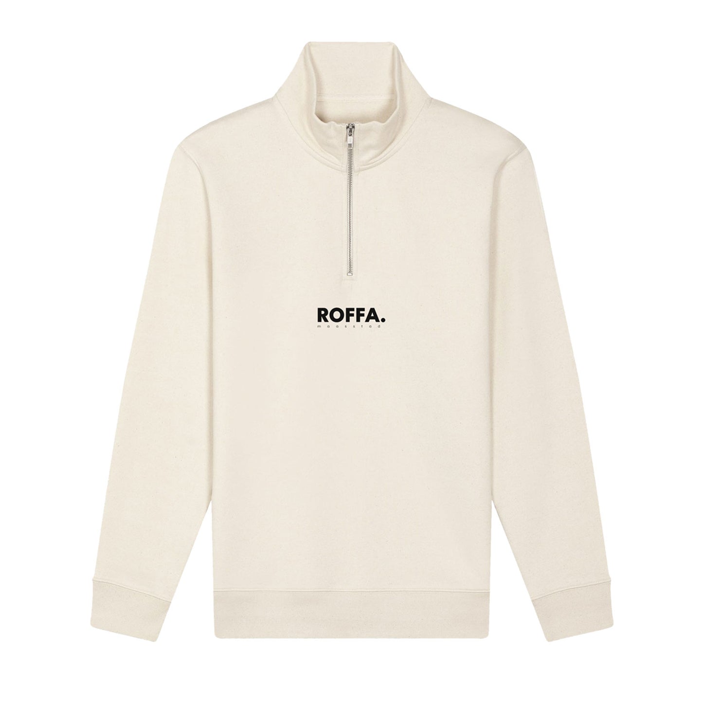 Witte sweater met Rits en Roffa logo