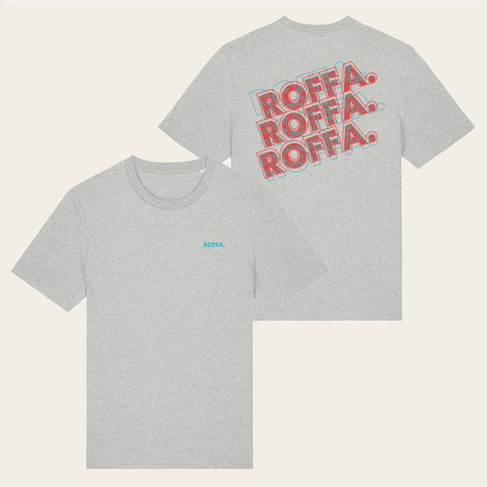 ROFFA. t-shirt regular - Neon blauw/roze - 100% organisch katoen